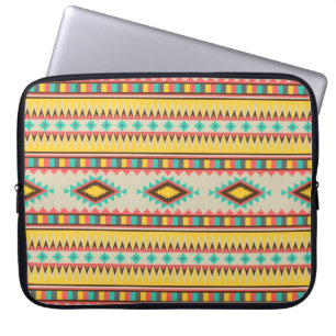 Capa Para Notebook Diamantes tribais astecas coloridos do nativo