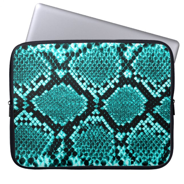 Capa Para Notebook Diamond Rattlesnake Cobra Skin aqua (Frente)
