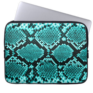 Capa Para Notebook Diamond Rattlesnake Cobra Skin aqua