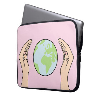 Capa Para Notebook Die Erde zwischen zwei Händen