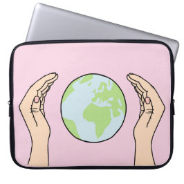 Capa Para Notebook Die Erde zwischen zwei Händen