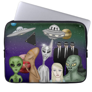 Capa Para Notebook Diferentes Espécies Alienígenas, OVNI, Arte de Pla