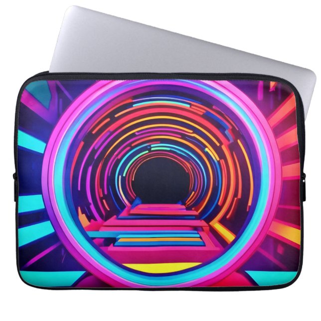 Capa Para Notebook Dimensões do Túnel Neon (Frente)