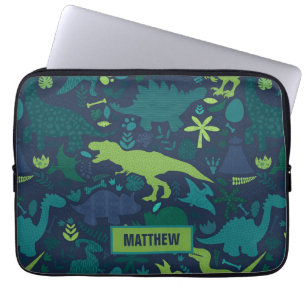 Capa Para Notebook Dino Doodle Silhouettes Kids Dinossaur