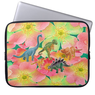 Capa Para Notebook Dinossauro Floral bolsa de laptop