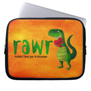 Capa Para Notebook Dinossauro romântico de RAWR T-rex