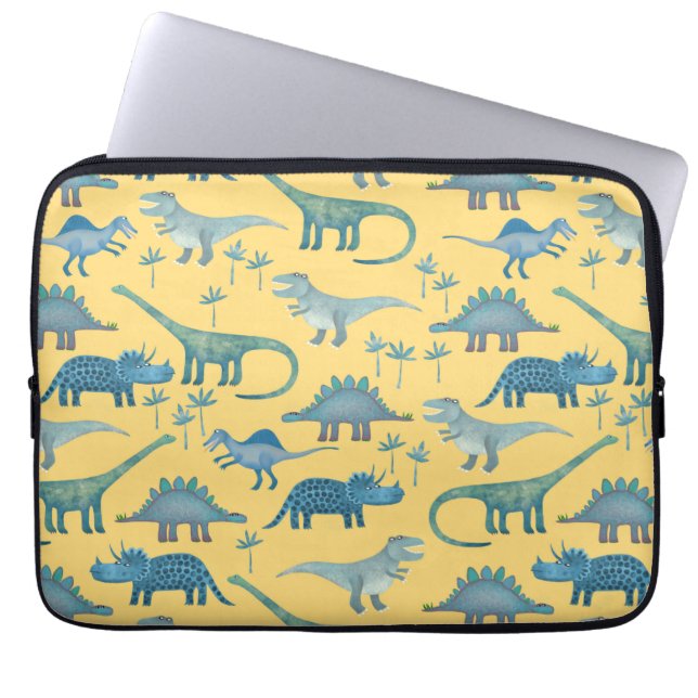 Capa Para Notebook Dinossauros Amarelo Sol (Frente)
