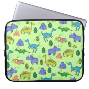 Capa Para Notebook Dinossauros Bonitos, Estilo De Cartoon.