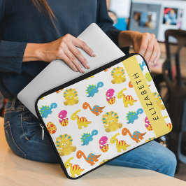 Capa Para Notebook Dinossauros Bonitos, Padrão De Dinossauros, Seu No