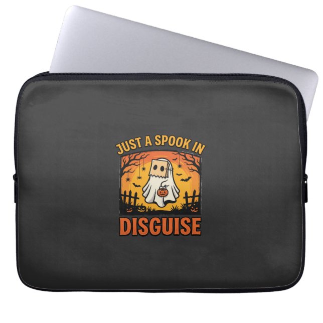 Capa Para Notebook Disfarce de Fantasma de Halloween (Frente)