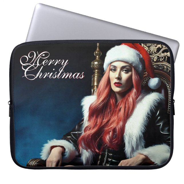 Capa Para Notebook Diva de Couro e Pelos – Feliz Natal (Frente)