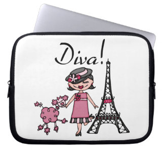 Capa Para Notebook Diva do cabelo preto