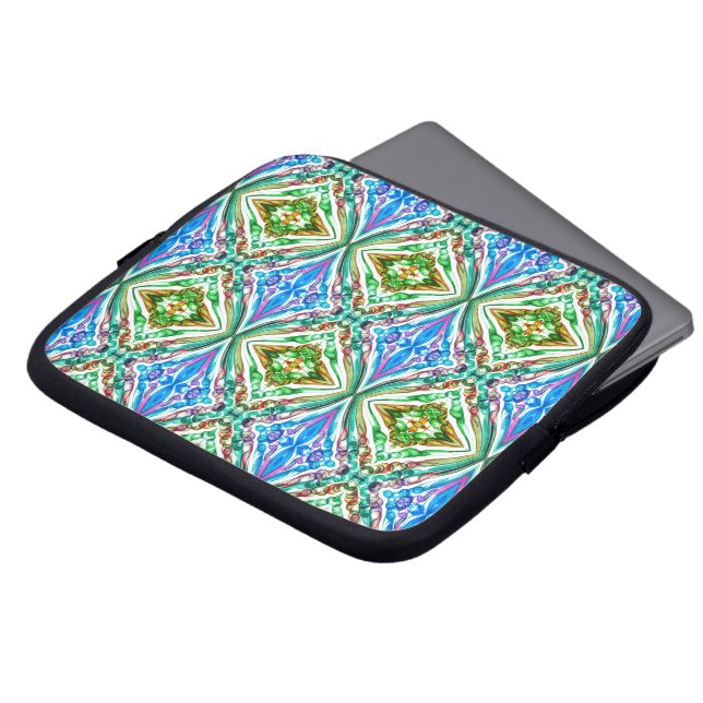 Capa Para Notebook Diversão de bolha puxada / Folha verde / Espelho / (Frente Topo)