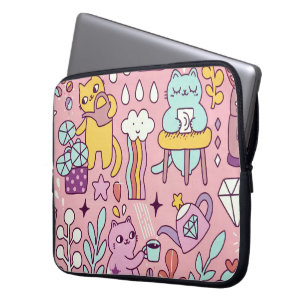 Capa Para Notebook Diversão De Gato De Cartografia A Rosa