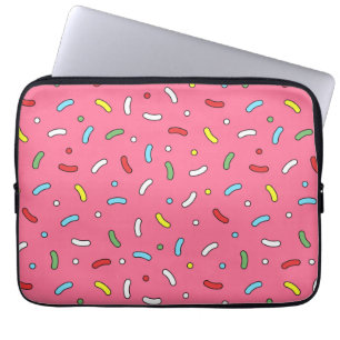 Capa Para Notebook Diversão Padrão de Confeitos Rosa