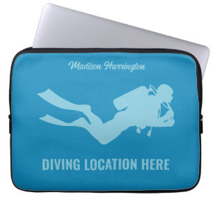 Capa Para Notebook Divisor de Scuba de Nome e Texto Personalizado