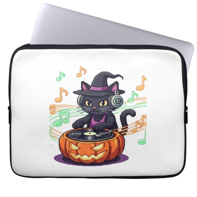 Capa Para Notebook Dj cat halloween Oversize T Shirt (Frente)