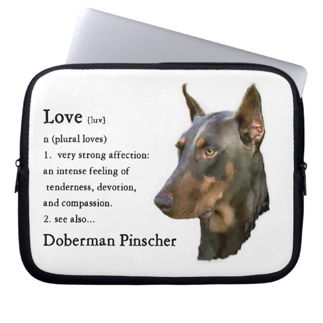 Capa Para Notebook Doberman Pinscher Art Love É... (Frente)