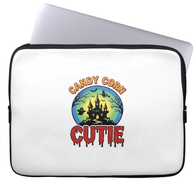 Capa Para Notebook Doce Cute de Milho Design de Castelo de Halloween  (Frente)