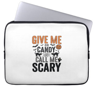 Capa Para Notebook Doce de Halloween ou Me Chame de Assustador Gráfic