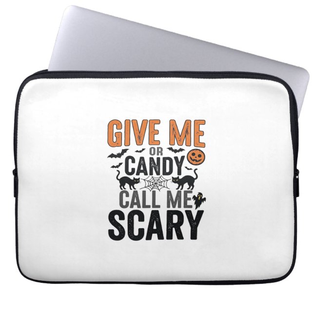 Capa Para Notebook Doce de Halloween ou Me Chame de Assustador Gráfic (Frente)