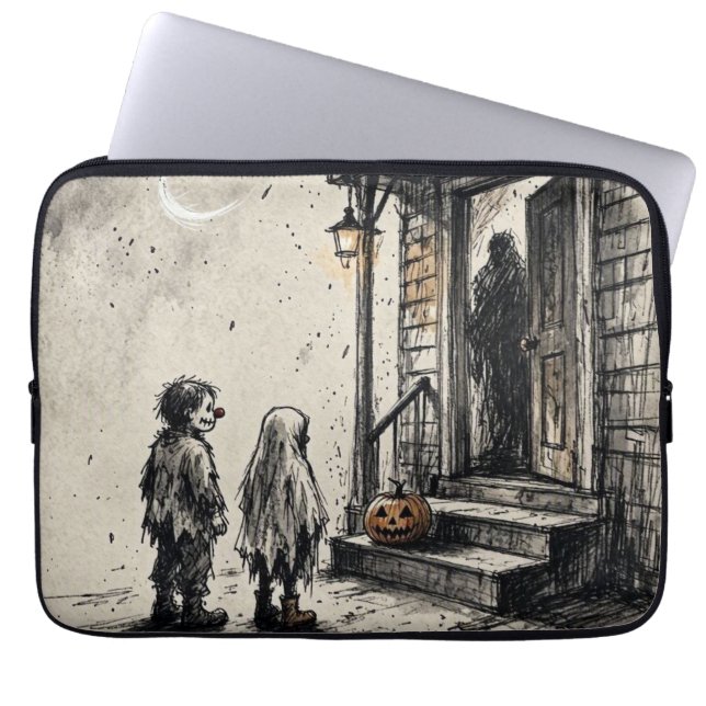 Capa Para Notebook Doce ou travessura Halloween Horror (Frente)