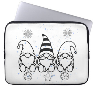 Capa Para Notebook Doces Gnomos de Natal Design de Feriado.