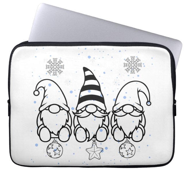 Capa Para Notebook Doces Gnomos de Natal Design de Feriado.  (Frente)