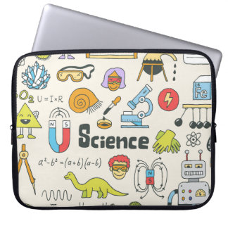 Capa Para Notebook Dodles Científicos: Conjunto Escolar Desenho À Mão