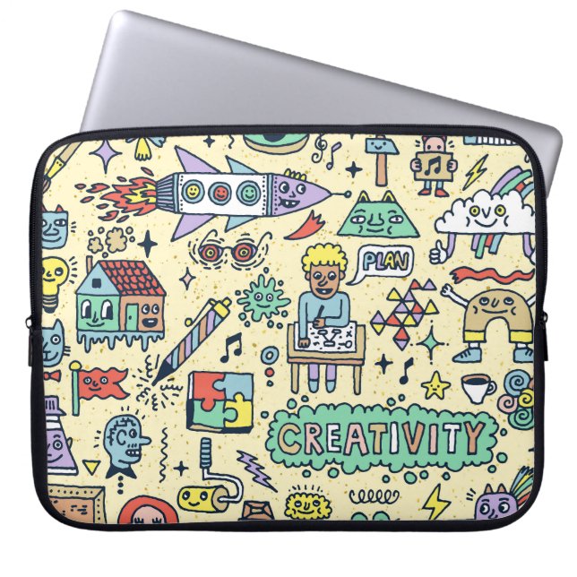 Capa Para Notebook Dodles criativos: conjunto de atividades divertida (Frente)
