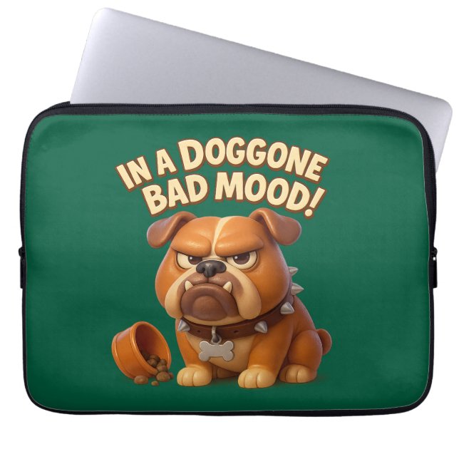 Capa Para Notebook Doggone bad mood bulldog – funny dog for work (Frente)