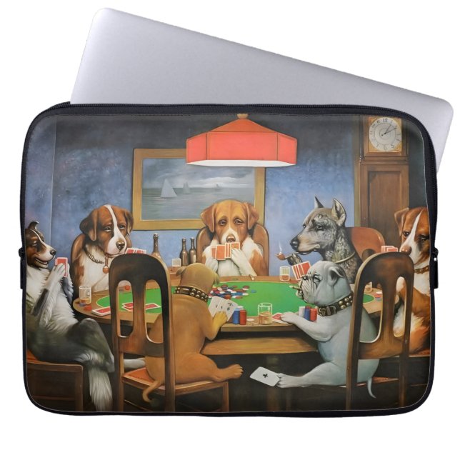 Capa Para Notebook Dogs Playing Poker by Cassius Marcellus Coolidge's (Frente)