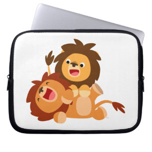 Capa Para Notebook Dois Bons Leões de Cartoon de Cartoon, Laptop