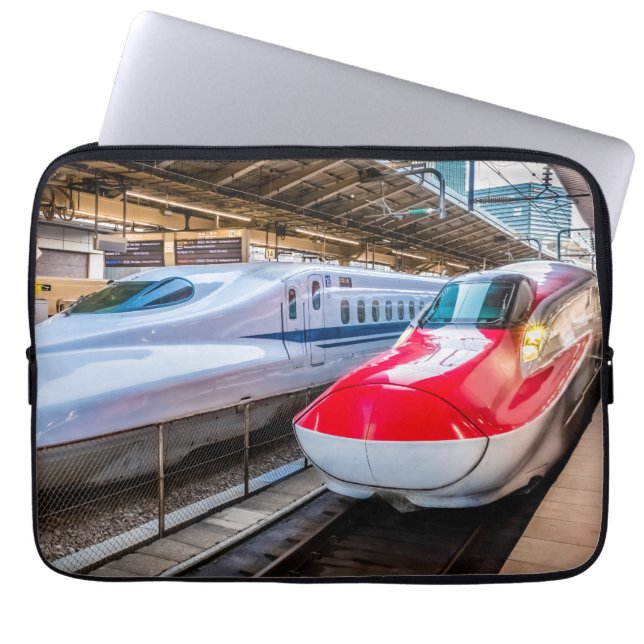 Capa Para Notebook Dois Shinkansen na Estação de Tóquio (Frente)
