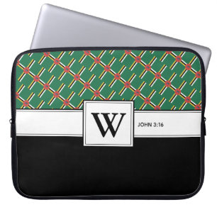 Capa Para Notebook DOMINICA FLAG Christian Scripting Laptop Monograma