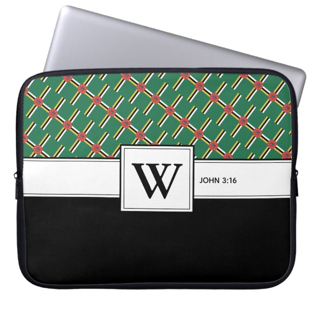 Capa Para Notebook DOMINICA FLAG Christian Scripting Laptop Monograma (Frente)