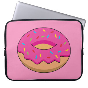 Capa Para Notebook Donut de Morango com Granulado Cartoon