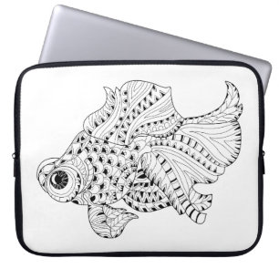 Capa Para Notebook Doodle dos peixes