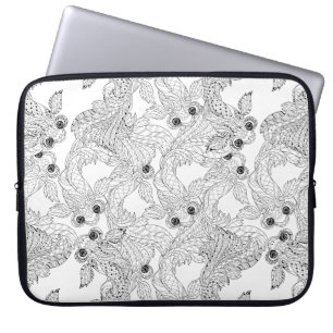 Capa Para Notebook Doodle dos peixes de China