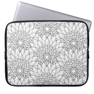 Capa Para Notebook Doodle floral do jardim