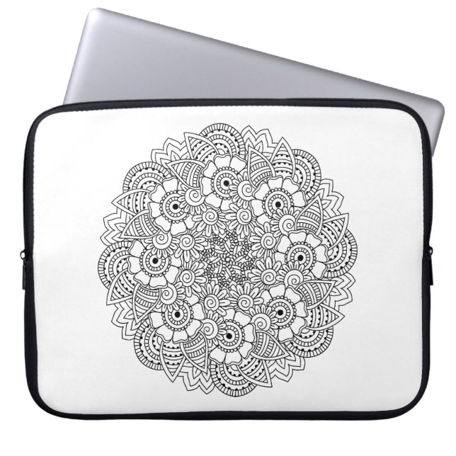Capa Para Notebook Doodle redondo do design (Frente)