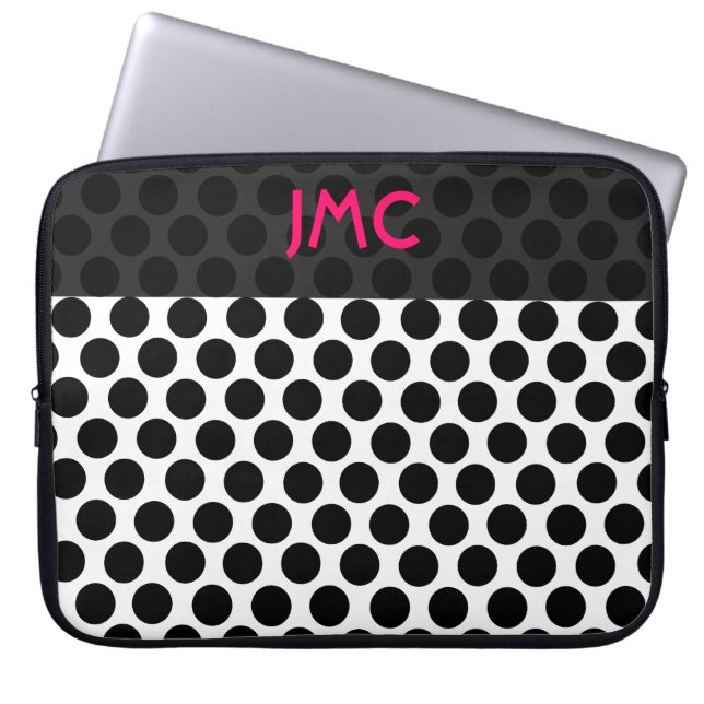 Capa Para Notebook Dottie preto Monogrammed (Frente)