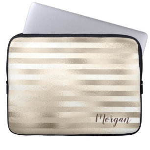 Capa Para Notebook Douradas faixas, nome ou monograma