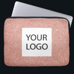 Capa Para Notebook Dourado brilho rosa rosa rosa - Promocional de log<br><div class="desc">Cor de rosa rosa rosa Dourada Faux Glitter e Sparkle Elegant Personated Logo Logo Laptop Bag ou Capa Promocional. Este caso pode ser personalizado para incluir o logotipo da sua empresa ou da sua empresa.</div>