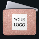 Capa Para Notebook Dourado brilho rosa rosa rosa - Promocional de log<br><div class="desc">Cor de rosa rosa rosa Dourada Faux Glitter e Sparkle Elegant Personated Logo Logo Laptop Bag ou Capa Promocional. Este caso pode ser personalizado para incluir o logotipo da sua empresa ou da sua empresa.</div>