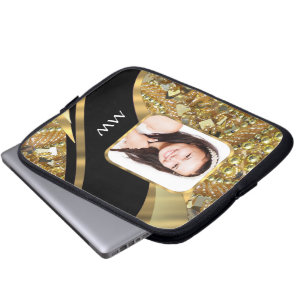 Capa Para Notebook Dourado e preto