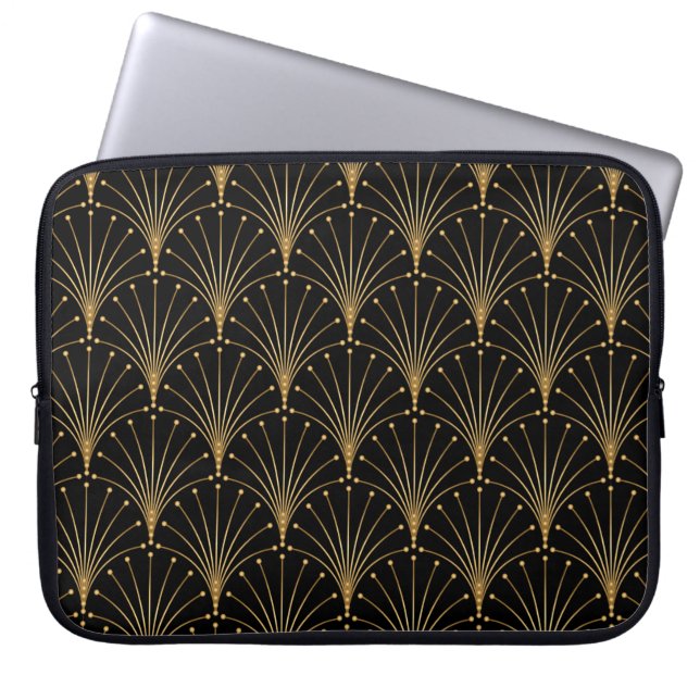 Capa Para Notebook Dourado e preto. Contexto luxuoso (Frente)