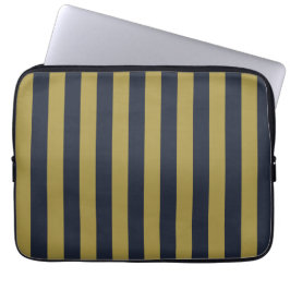 Capa Para Notebook Dourado Elegante e Marinho - faixas verticais azui
