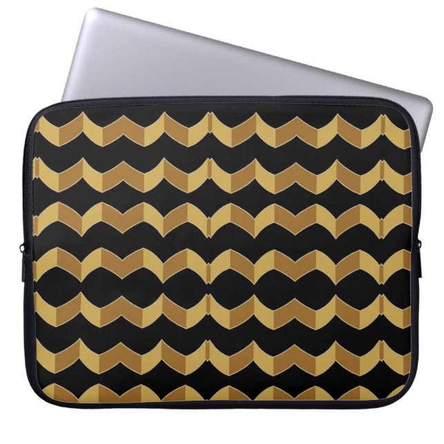Capa Para Notebook Dourado negro (Frente)