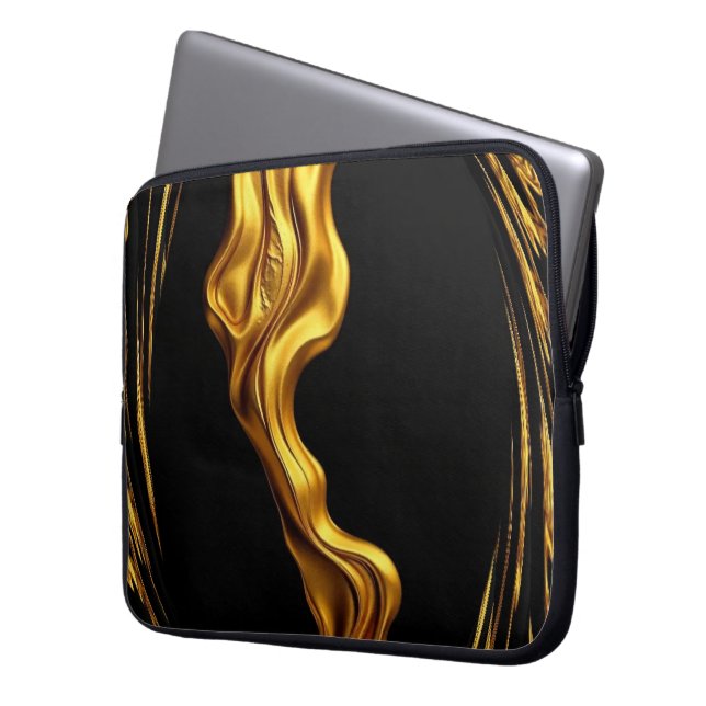 Capa Para Notebook Dourado Preto Monocromático Christian Achempong Sw (Frente Esquerda)